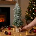 Mini Christmas tree artificially snowed in a sack H41cm | Floristik24.ie
