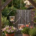 Lantern house, tealight holder for hanging, metal decoration, glass H21.5cm 2pcs | Floristik24.ie