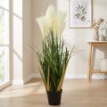 Reed grass in a pot Artificial potted plant Cream, Green 79cm | Floristik24.ie