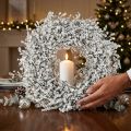 Christmas wreath White dried flower wreath Flax herb Ø34cm | Floristik24.ie