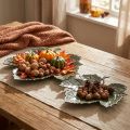 Metal decorative autumn leaves decorative bowl Ø33/40cm set of 2 | Floristik24.ie