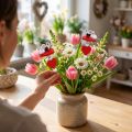 Decorative Hearts with Mice on Stick Red 12 Pcs | Floristik24.ie