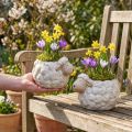 Sheep-shaped ceramic planter, decorative plant bowl for garden and home, 2 pieces | Floristik24.ie