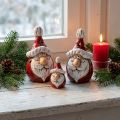 Cute ceramic Santa Claus figure, red and white, 10 cm – perfect Christmas decoration – 4 pieces | Floristik24.ie