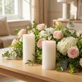 Solid-colored candles white 50x100mm 4 pcs | Floristik24.ie
