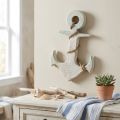 Anchor Deco Wood Maritime Deco White Blue 42cmx25cmx3.5cm | Floristik24.ie