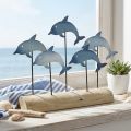 Dolphins to set, sea decoration, maritime metal decoration H24.5cm L32.5cm | Floristik24.ie