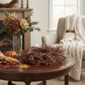 Artificial wreath with fern branches, autumn decoration, 35cm | Floristik24.ie