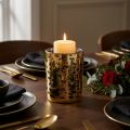 Glass tealight holder with leopard print for table decoration, 12cm | Floristik24.ie