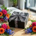 Gift ribbon with zebra print, 25mm wide, 20m long | Floristik24.ie