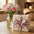 Gift ribbon hearts decorative ribbon wine red brown 15mm 15m | Floristik24.ie