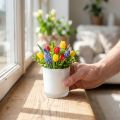 Glass pot Ø7.8cm H8cm white | Floristik24.ie