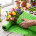 Cuff Paper 37.5cm 100m May Green Check | Floristik24.ie