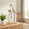 Couple of cranes Wooden standing figurines 27.5×13cm 2 pcs | Floristik24.ie