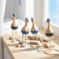 Maritime Decoration Seagulls Made of Wood Blue Dark Blue H14cm 6 Pcs | Floristik24.ie