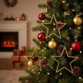 Decorative stars for hanging, tree ornaments, gold, Ø12cm, 12 pieces – Shiny Christmas decorations | Floristik24.ie