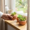 Artificial plants in pots artificial succulents H9cm 3pcs | Floristik24.ie