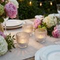 Lantern glass candle glass with grooves clear Ø7cm 6 pcs | Floristik24.ie