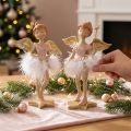 Decorative ballerina angel pink, golden Ø11.5 H15cm 2pcs | Floristik24.ie