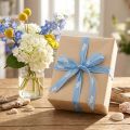 Gift ribbon blue ship ribbon maritime 15mm 20m | Floristik24.ie