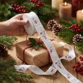 Gift ribbon Christmas snowman red white 25mm 15m | Floristik24.ie