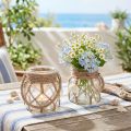 Decorative Glass Macrame Shells Maritime Ø11cm H12.5cm 2pcs | Floristik24.ie
