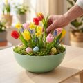 Decorative bowl green pastel plastic table decoration spring Ø20cm | Floristik24.ie