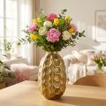 Vintage vase gold flower vase honeycomb look Ø23cm H39cm | Floristik24.ie