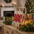 Decorative sleigh wooden Christmas sleigh L42×W17×H12cm | Floristik24.ie