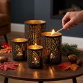 Lantern forest tea light holder metal Ø8/10/13cm set of 3 | Floristik24.ie