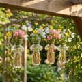 Mini glass vases hanging vase metal bracket glass decoration H10.5cm 4pcs | Floristik24.ie