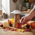 Table decoration deco mushroom metal wood silver wooden mushroom H14cm | Floristik24.ie