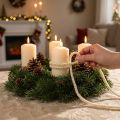 Wool cord white with gold thread 5m x 5mm with wire for decoration and crafting | Floristik24.ie