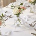 Decorative taffeta ribbon, white, 10mm wide, 50m long | Floristik24.ie