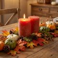 Solid colored candles orange 85x120mm 2pcs | Floristik24.ie