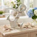 Anchor Deco Wood Maritime Deco White Blue 24.5cmx14.5cm | Floristik24.ie
