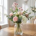 Large Masterwort Artificial Astrania Silk Flower White Pink L61cm | Floristik24.ie