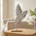 Table decoration metal decoration fern silver wood H54cm W37cm | Floristik24.ie