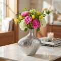 Decorative Vase Metal Hammered Flower Vase Silver 24x8x27cm | Floristik24.ie