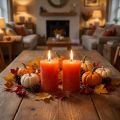 Colored candles orange 60x80mm 4pcs | Floristik24.ie