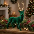 Deco deer standing green gold Christmas decoration figure 40cm | Floristik24.ie