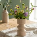 Metal flower vase cappuccino brown enamel Ø9cm H17.5cm | Floristik24.ie