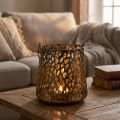 Deco lantern table decoration tealight holder gold antique 14.5cm | Floristik24.ie