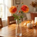 Artificial Dahlias Decoration Flowers Orange Red Ø10 L80cm 2pcs | Floristik24.ie