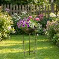 Decorative bird bath, flower bowl with trellis, nostalgic look, stylish garden accent, 75cm | Floristik24.ie