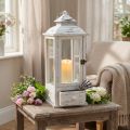 Decorative lantern vintage with drawer white 20×20cm H51cm | Floristik24.ie