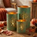 Lantern Autumn Tealight Holder Metal Ø8/10/13cm Set of 3 | Floristik24.ie