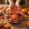 Decorative orange beads, 8mm, 250 pieces | Floristik24.ie