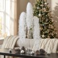 Artificial winter branch in white with a snowy, frosted look, 70cm | Floristik24.ie