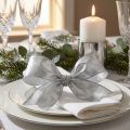 Gift ribbon silver with wire edge 40mm 25m | Floristik24.ie